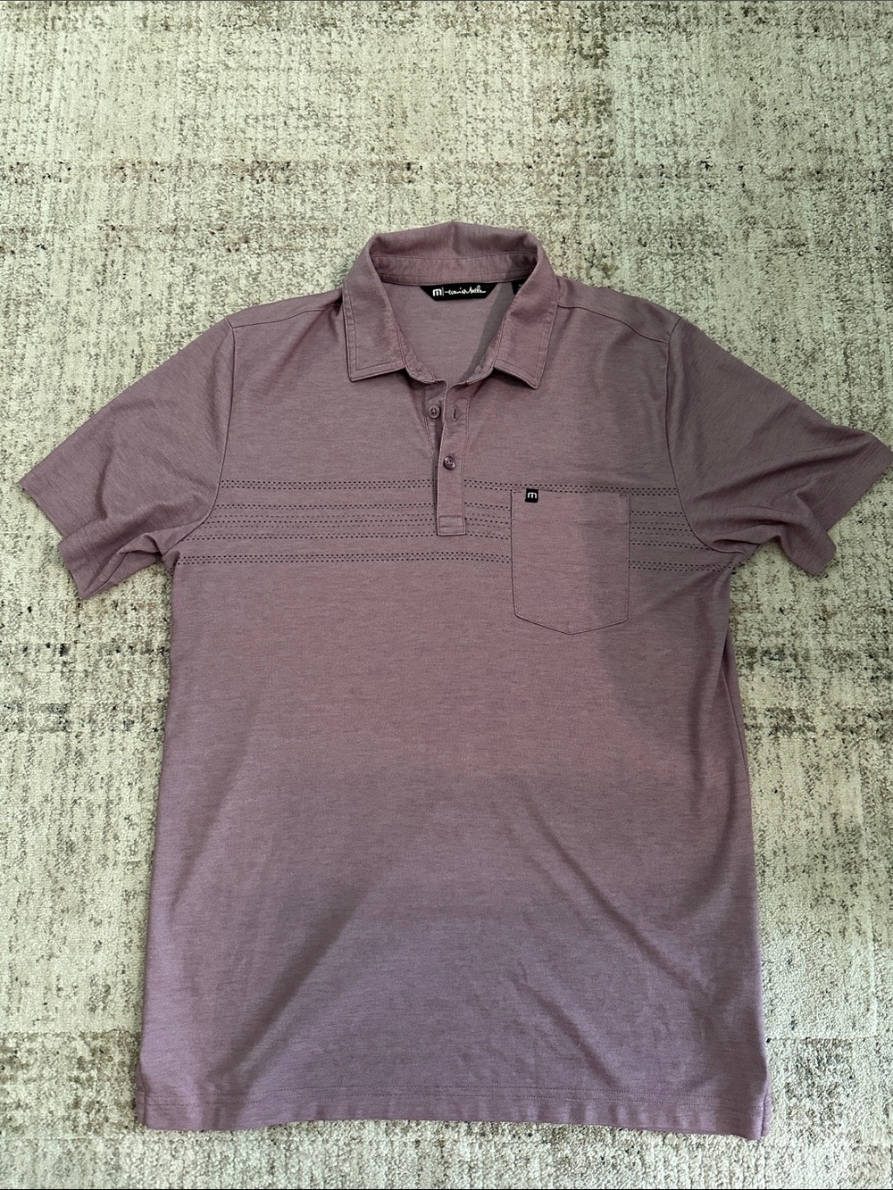 Travis Mathew Men's Heather Lavender Polo